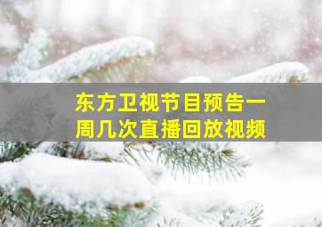 东方卫视节目预告一周几次直播回放视频