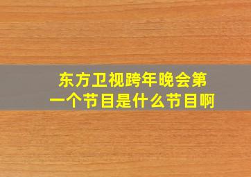 东方卫视跨年晚会第一个节目是什么节目啊