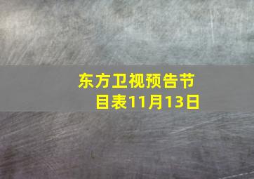 东方卫视预告节目表11月13日