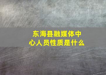 东海县融媒体中心人员性质是什么