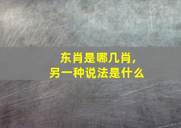 东肖是哪几肖,另一种说法是什么