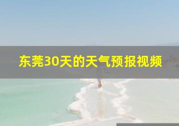 东莞30天的天气预报视频