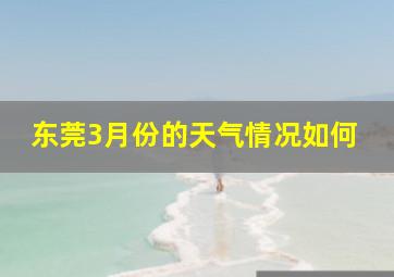 东莞3月份的天气情况如何