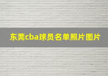 东莞cba球员名单照片图片