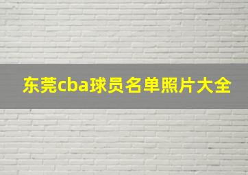 东莞cba球员名单照片大全