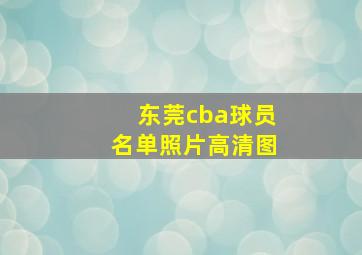 东莞cba球员名单照片高清图