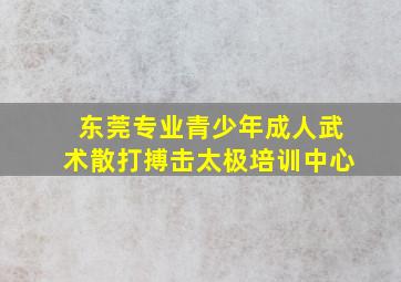 东莞专业青少年成人武术散打搏击太极培训中心