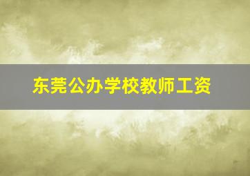 东莞公办学校教师工资