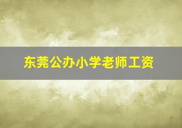 东莞公办小学老师工资