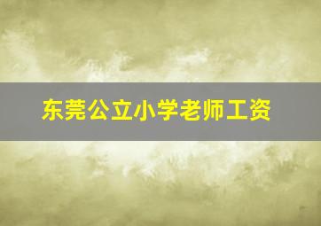 东莞公立小学老师工资