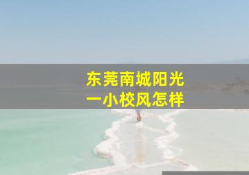 东莞南城阳光一小校风怎样