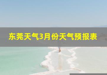 东莞天气3月份天气预报表