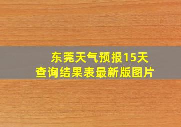 东莞天气预报15天查询结果表最新版图片