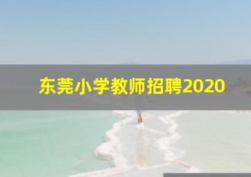 东莞小学教师招聘2020