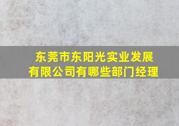 东莞市东阳光实业发展有限公司有哪些部门经理