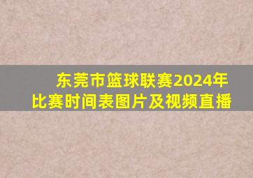 东莞市篮球联赛2024年比赛时间表图片及视频直播