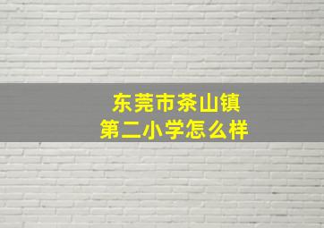 东莞市茶山镇第二小学怎么样