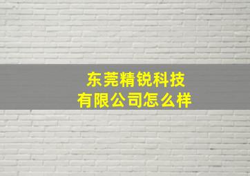 东莞精锐科技有限公司怎么样