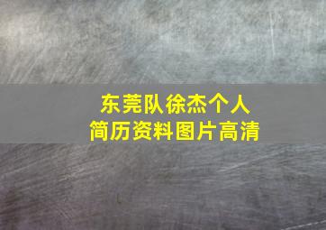 东莞队徐杰个人简历资料图片高清