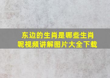 东边的生肖是哪些生肖呢视频讲解图片大全下载