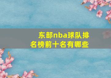 东部nba球队排名榜前十名有哪些