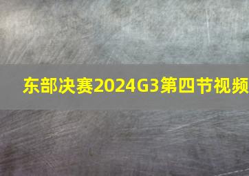 东部决赛2024G3第四节视频