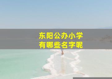 东阳公办小学有哪些名字呢