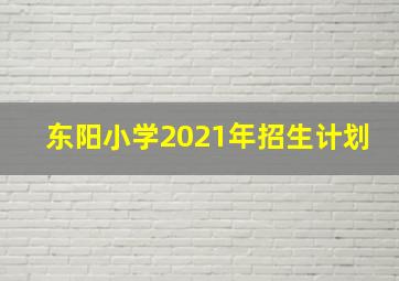 东阳小学2021年招生计划