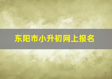 东阳市小升初网上报名