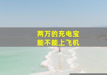 两万的充电宝能不能上飞机