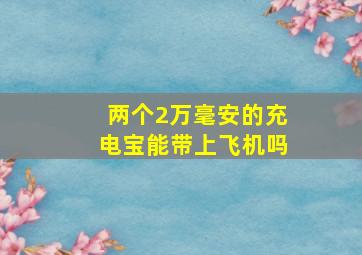 两个2万毫安的充电宝能带上飞机吗