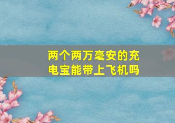 两个两万毫安的充电宝能带上飞机吗