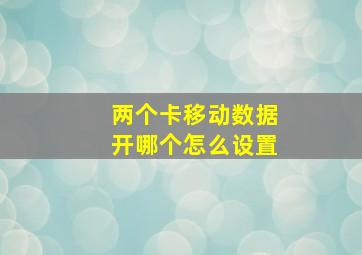 两个卡移动数据开哪个怎么设置