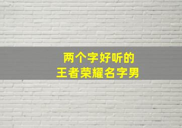 两个字好听的王者荣耀名字男