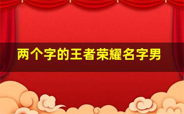 两个字的王者荣耀名字男