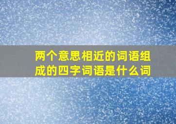 两个意思相近的词语组成的四字词语是什么词