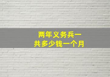 两年义务兵一共多少钱一个月