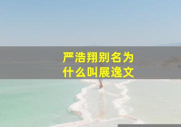 严浩翔别名为什么叫展逸文