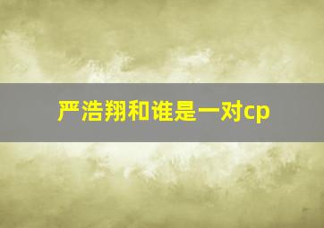 严浩翔和谁是一对cp