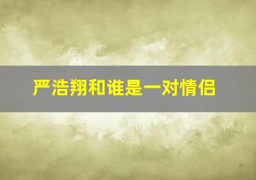 严浩翔和谁是一对情侣