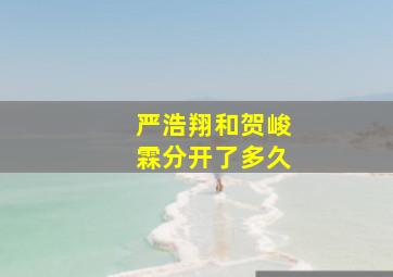 严浩翔和贺峻霖分开了多久