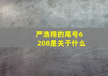 严浩翔的尾号6208是关于什么