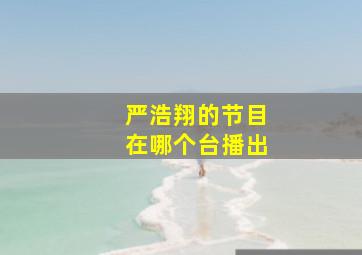 严浩翔的节目在哪个台播出