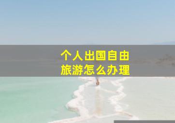 个人出国自由旅游怎么办理