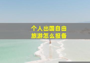 个人出国自由旅游怎么报备