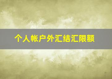 个人帐户外汇结汇限额