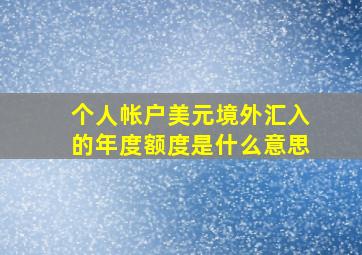 个人帐户美元境外汇入的年度额度是什么意思