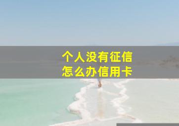 个人没有征信怎么办信用卡