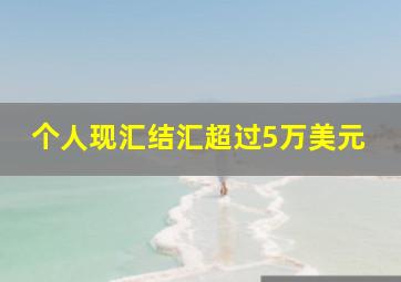 个人现汇结汇超过5万美元