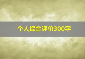 个人综合评价300字